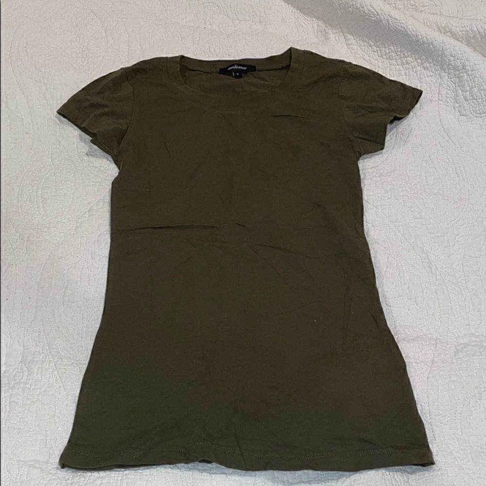 Army green khaki short sleeve tee size S